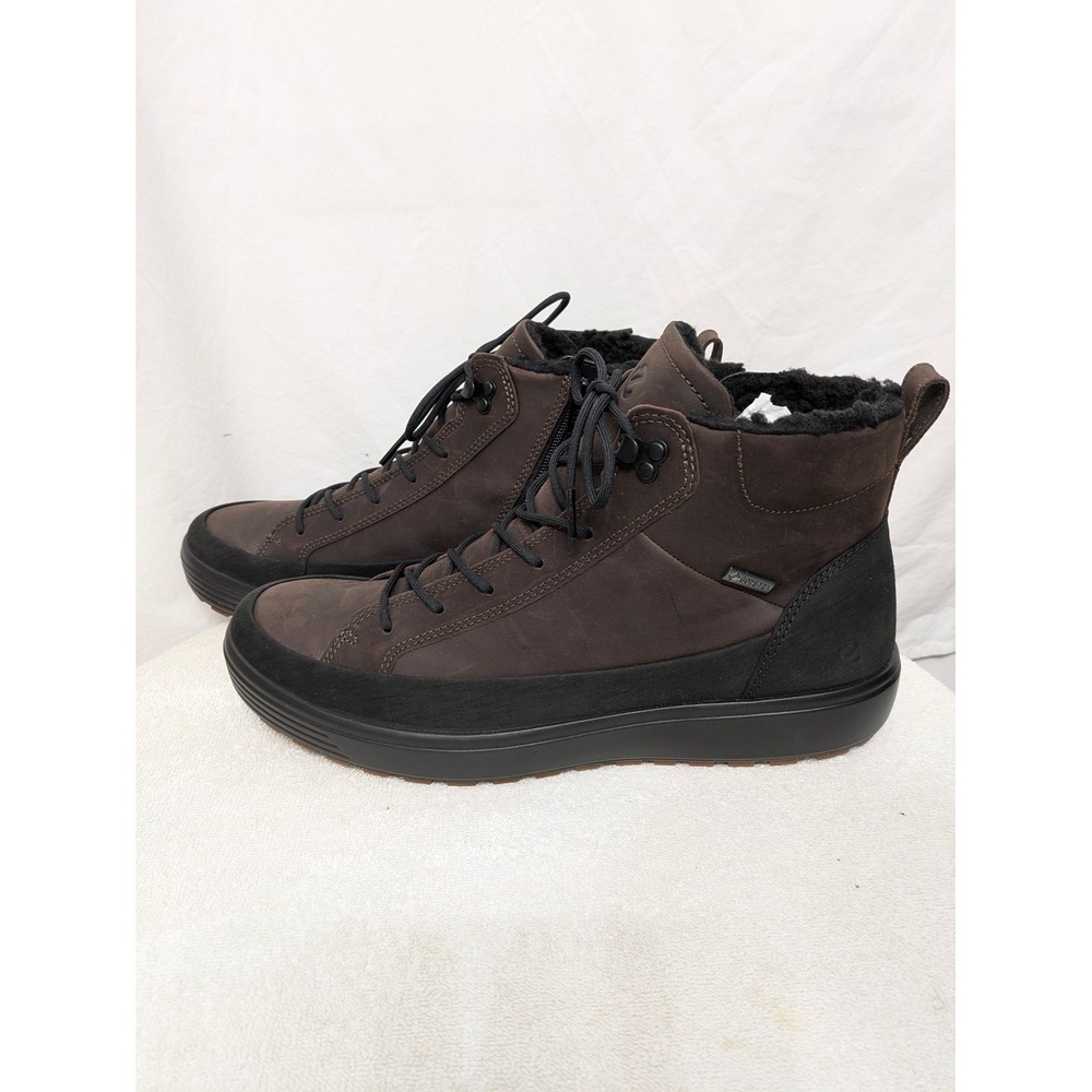 ECCO Soft 7 Tred M High Boots Men 47 US 13-13.5 Gore-Tex Brown Waterproof NWT